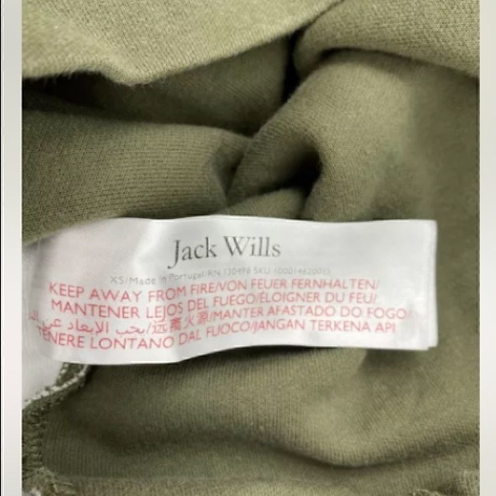 Jack Wills Elmsfield XS Hooded Sweatshirt in Moss - Picture 5 of 5